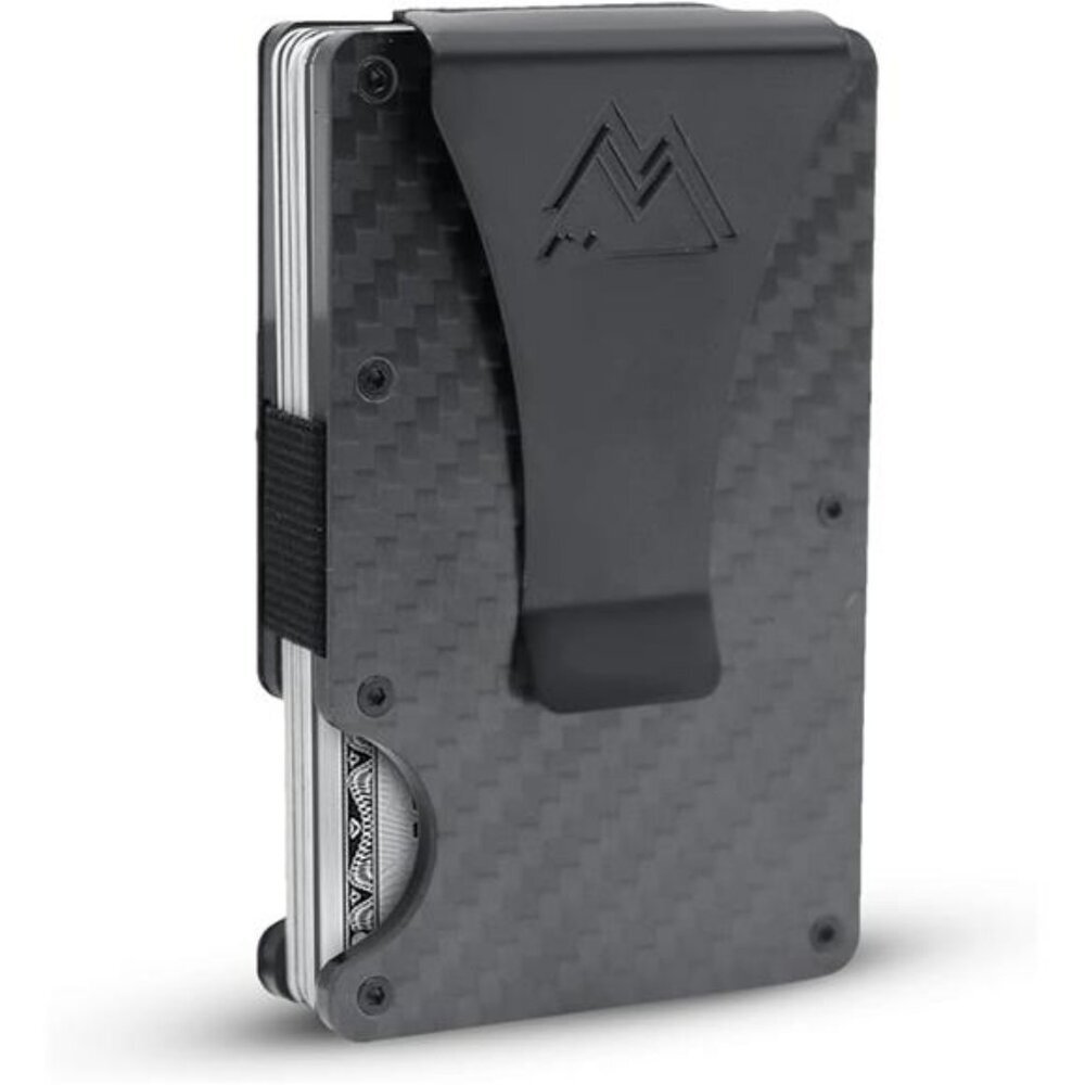 Mountain Voyage RFID Blocking Slim Carbon Fiber Wallet for Men with Money Clip